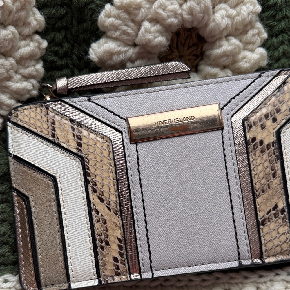River Island Metallic Snakeskin Skinny Wallet